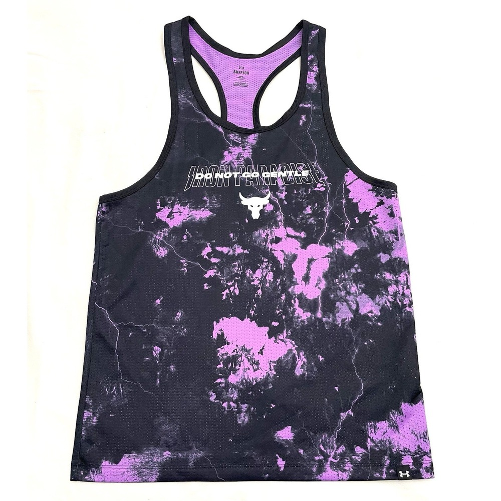 Under Armour Men’s Black & Purple Tie-Dye Racerback Training Tank Top